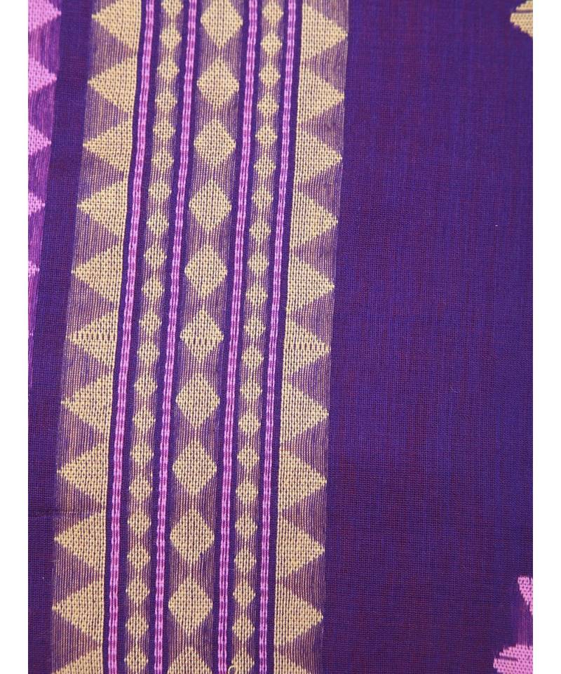 PinkLoom Women's red hand woven cotton silk sarees With Blouse