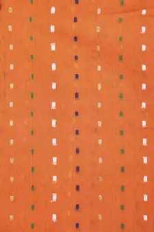 PinkLoom Women's orange hand woven cotton silk sarees With Blouse