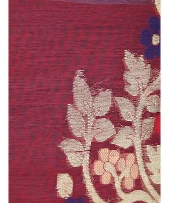 PinkLoom Women's multicolor hand woven cotton silk sarees With Blouse 4