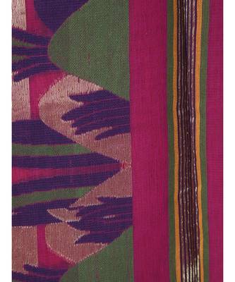 PinkLoom Women's multicolor hand woven cotton silk sarees With Blouse 4