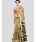 PinkLoom Women's multicolor hand woven cotton silk sarees With Blouse