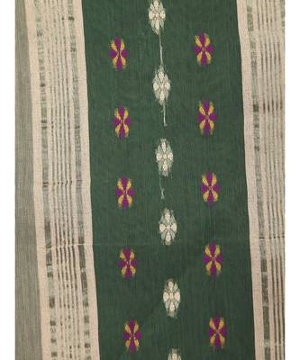 PinkLoom Women's multicolor hand woven cotton silk sarees With Blouse 4