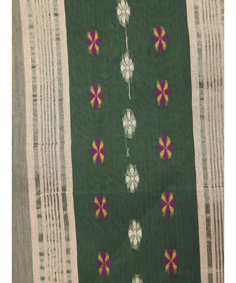 PinkLoom Women's multicolor hand woven cotton silk sarees With Blouse