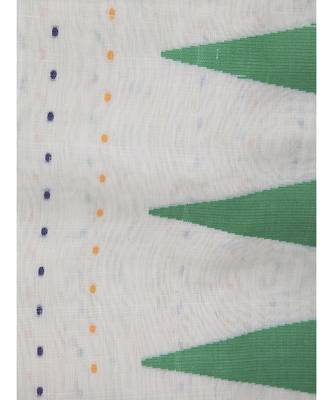 PinkLoom Women's off white hand woven cotton silk sarees With Blouse 4
