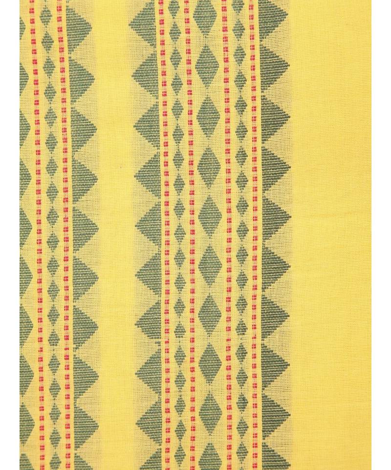 PinkLoom Women's yellow hand woven cotton sarees With Blouse