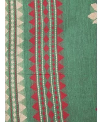 PinkLoom Women's multicolor hand woven cotton silk sarees With Blouse 4