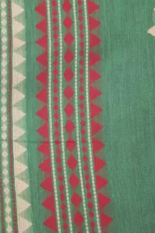 PinkLoom Women's multicolor hand woven cotton silk sarees With Blouse
