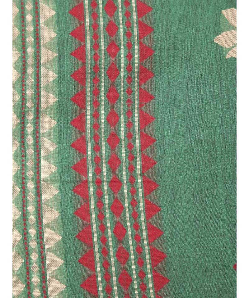 PinkLoom Women's multicolor hand woven cotton silk sarees With Blouse