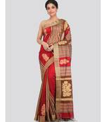 PinkLoom Women's multicolor hand woven cotton silk sarees With Blouse