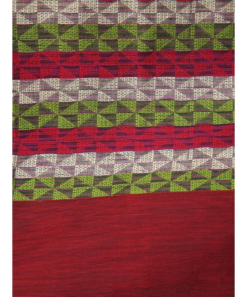 PinkLoom Women's multicolor hand woven cotton silk sarees With Blouse