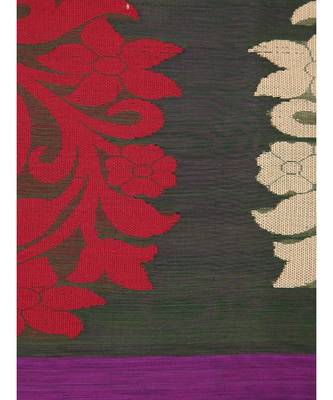 PinkLoom Women's multicolor hand woven cotton silk sarees With Blouse 4