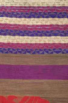 PinkLoom Women's multicolor hand woven cotton silk sarees With Blouse