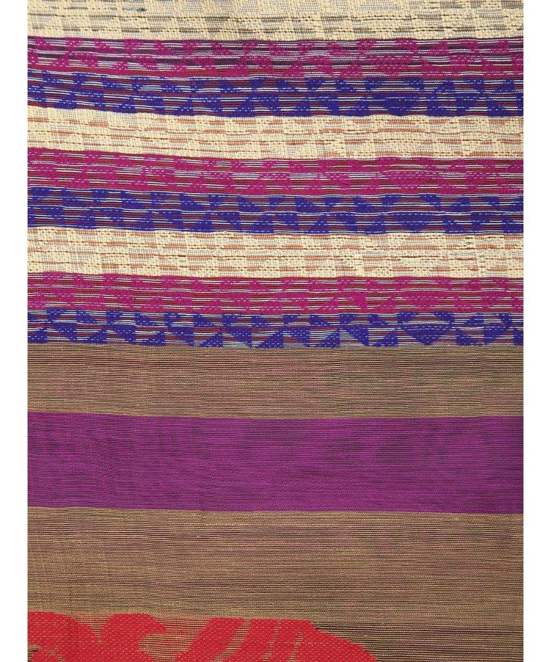 PinkLoom Women's multicolor hand woven cotton silk sarees With Blouse