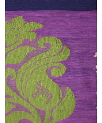 PinkLoom Women's multicolor hand woven cotton silk sarees With Blouse 4