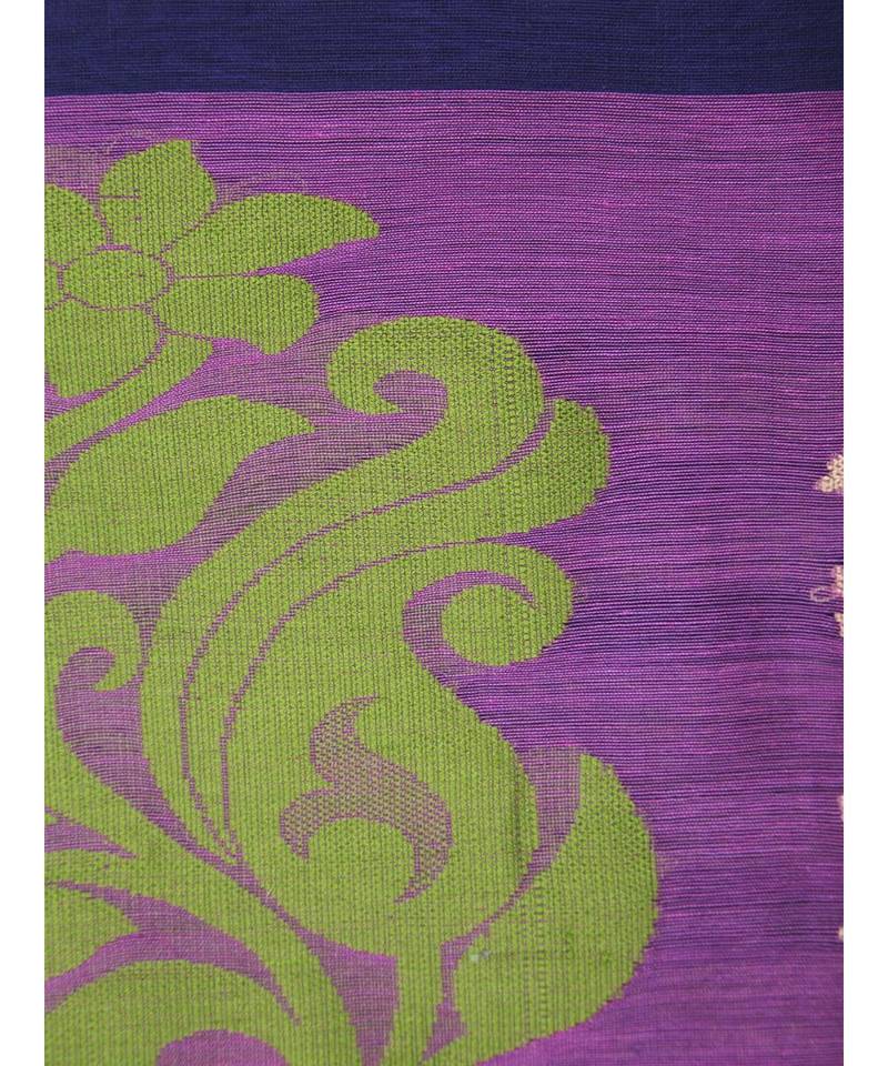 PinkLoom Women's multicolor hand woven cotton silk sarees With Blouse