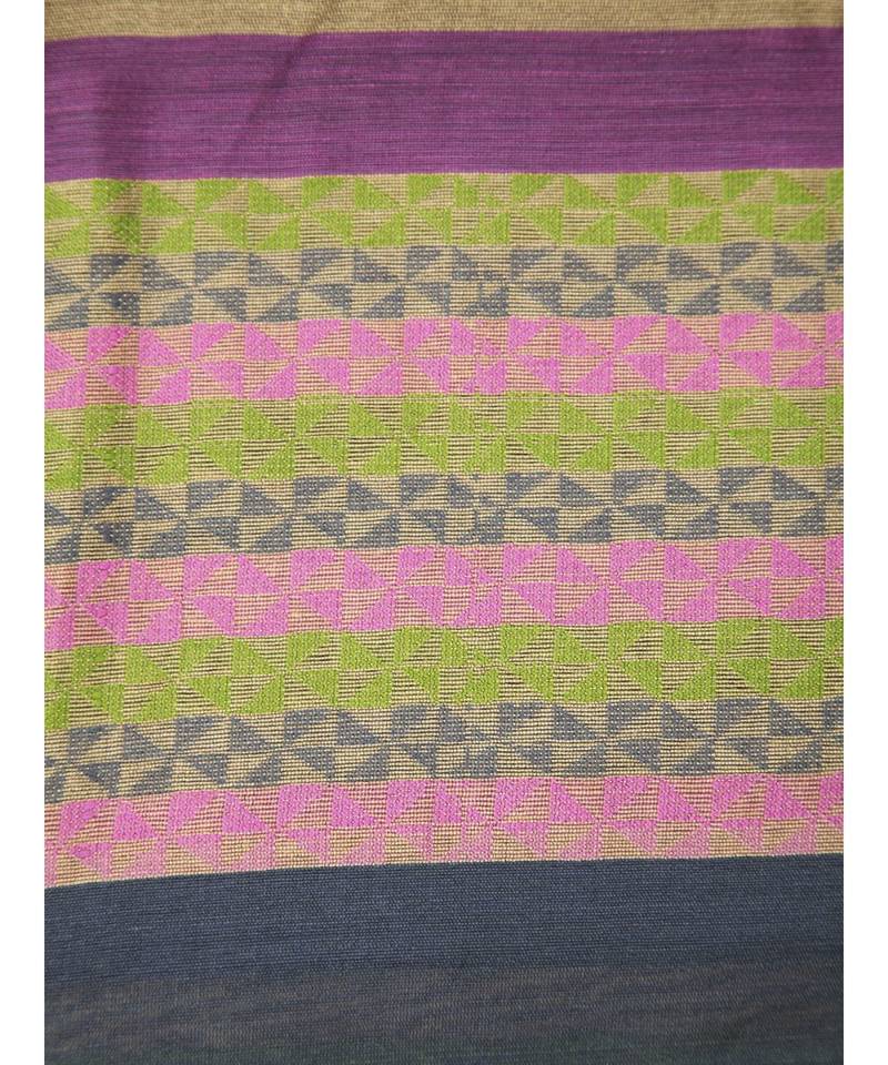 PinkLoom Women's multicolor hand woven cotton silk sarees With Blouse