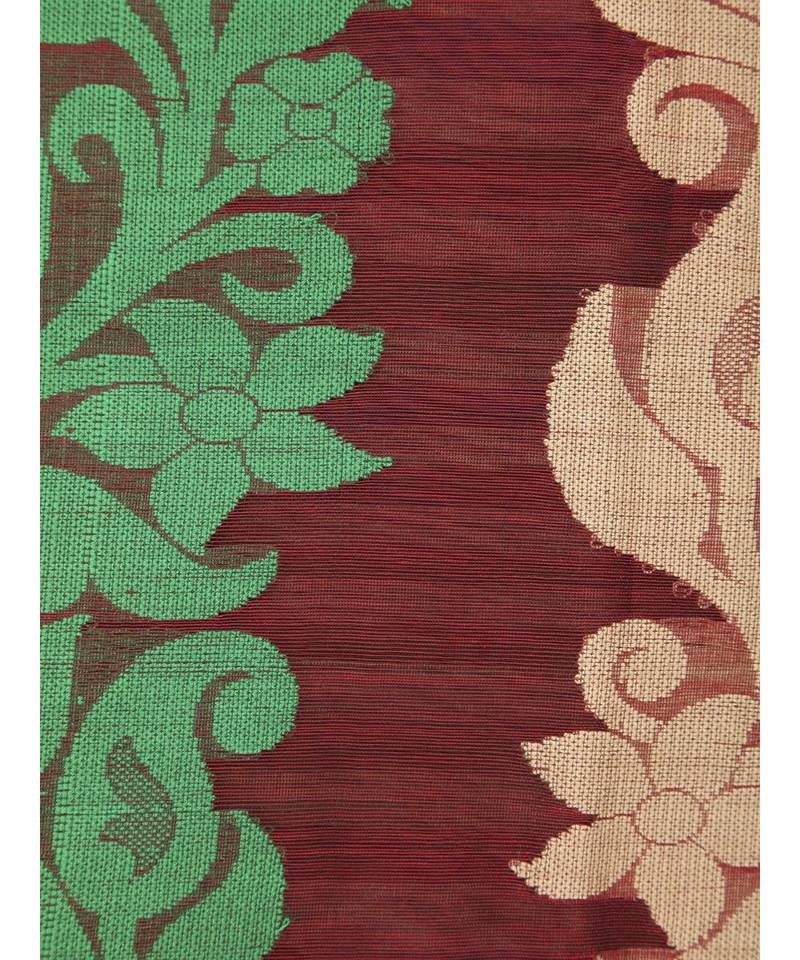 PinkLoom Women's multicolor hand woven cotton silk sarees With Blouse