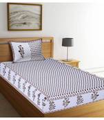 Rajasthani Traditional Jaipuri Pure Cotton King Size Double Bedsheet With 2 Pillow Covers Sets