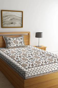 Rajasthani Traditional Jaipuri Pure Cotton King Size Double Bedsheet With 2 Pillow Covers Sets
