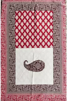 Rajasthani Traditional Jaipuri Pure Cotton King Size Double Bedsheet With 2 Pillow Covers Sets