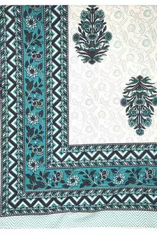 Rajasthani Traditional Jaipuri Pure Cotton King Size Double Bedsheet With 2 Pillow Covers Sets