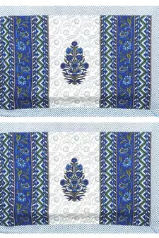 Rajasthani Traditional Jaipuri Pure Cotton King Size Double Bedsheet With 2 Pillow Covers Sets