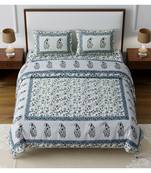 Rajasthani Traditional Jaipuri Pure Cotton King Size Double Bedsheet With 2 Pillow Covers Sets