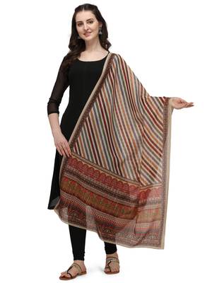 Nimidiya Cotton Blend Striped Women Dupatta 1