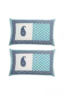 Rajasthani Traditional Jaipuri Pure Cotton King Size Double Bedsheet With 2 Pillow Covers Sets