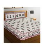 Rajasthani Traditional Jaipuri Pure Cotton King Size Double Bedsheet With 2 Pillow Covers Sets
