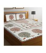Rajasthani Traditional Jaipuri Pure Cotton King Size Double Bedsheet With 2 Pillow Covers Sets