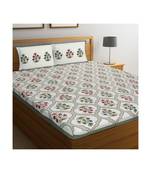 Rajasthani Traditional Jaipuri Pure Cotton King Size Double Bedsheet With 2 Pillow Covers Sets