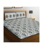 Rajasthani Traditional Jaipuri Pure Cotton King Size Double Bedsheet With 2 Pillow Covers Sets