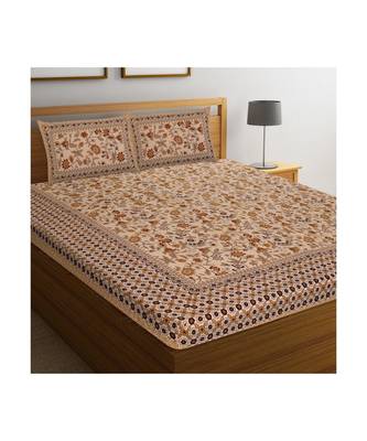 Rajasthani Traditional Jaipuri Pure Cotton King Size Double Bedsheet With 2 Pillow Covers Sets 1