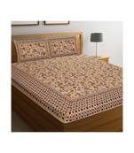 Rajasthani Traditional Jaipuri Pure Cotton King Size Double Bedsheet With 2 Pillow Covers Sets
