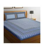 Rajasthani Traditional Jaipuri Pure Cotton King Size Double Bedsheet With 2 Pillow Covers Sets