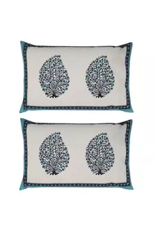 Rajasthani Traditional Jaipuri Pure Cotton King Size Double Bedsheet With 2 Pillow Covers Sets