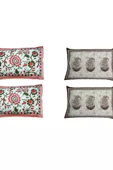 Rajasthani Traditional Jaipuri Pure Cotton King Size 2 Double Bedsheet With 4 Pillow Covers Sets