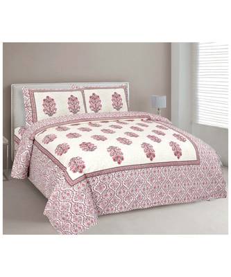 Rajasthani Traditional Jaipuri Pure Cotton King Size Double Bedsheet With 2 Pillow Covers Sets 1