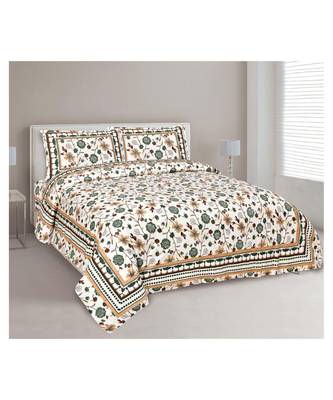 Rajasthani Traditional Jaipuri Pure Cotton King Size Double Bedsheet With 2 Pillow Covers Sets 1