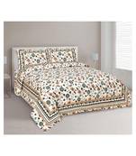 Rajasthani Traditional Jaipuri Pure Cotton King Size Double Bedsheet With 2 Pillow Covers Sets