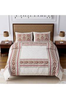 Rajasthani Traditional Jaipuri Pure Cotton King Size Double Bedsheet With 2 Pillow Covers Sets