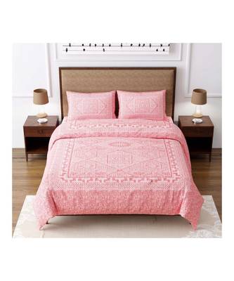 Rajasthani Traditional Jaipuri Pure Cotton King Size Double Bedsheet With 2 Pillow Covers Sets 1