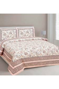 Rajasthani Traditional Jaipuri Pure Cotton King Size Double Bedsheet With 2 Pillow Covers Sets