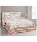 Rajasthani Traditional Jaipuri Pure Cotton King Size Double Bedsheet With 2 Pillow Covers Sets