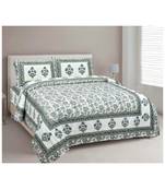 Rajasthani Traditional Jaipuri Pure Cotton King Size Double Bedsheet With 2 Pillow Covers Sets
