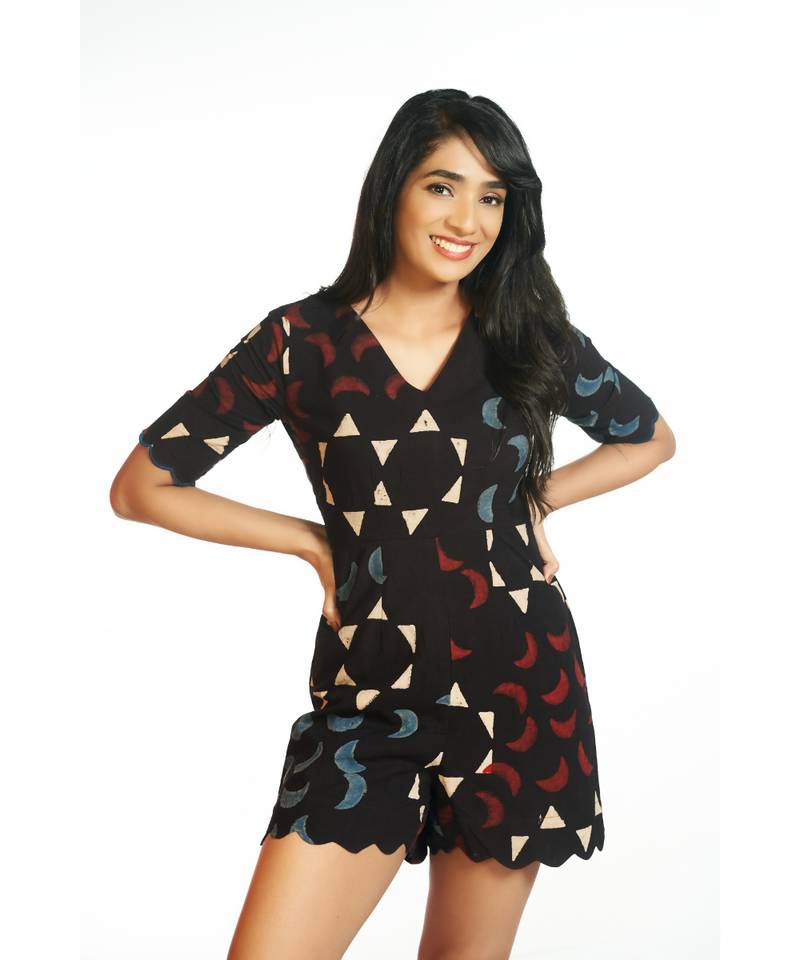 Moon Star Ajrakh Romper
