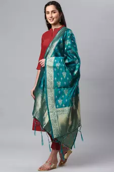 Rama Banarasi Silk Jacquard Woven Dupatta
