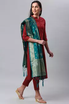Rama Banarasi Silk Jacquard Woven Dupatta