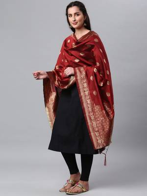 Rama Banarasi Silk Jacquard Woven Dupatta 3